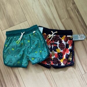 NWT 2 pairs size 2 Cat & Jack swim trunks